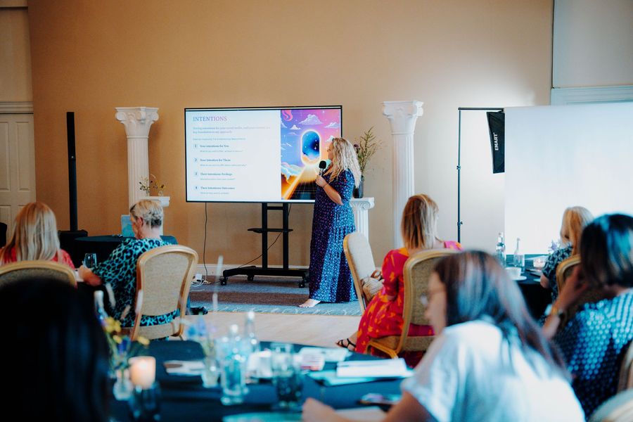 Katie Brockhurst speaking at a live event
